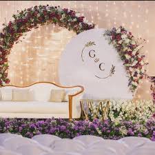 ROUND STAGE WITH FLORAL DECOR game activity rent in Hyderabad